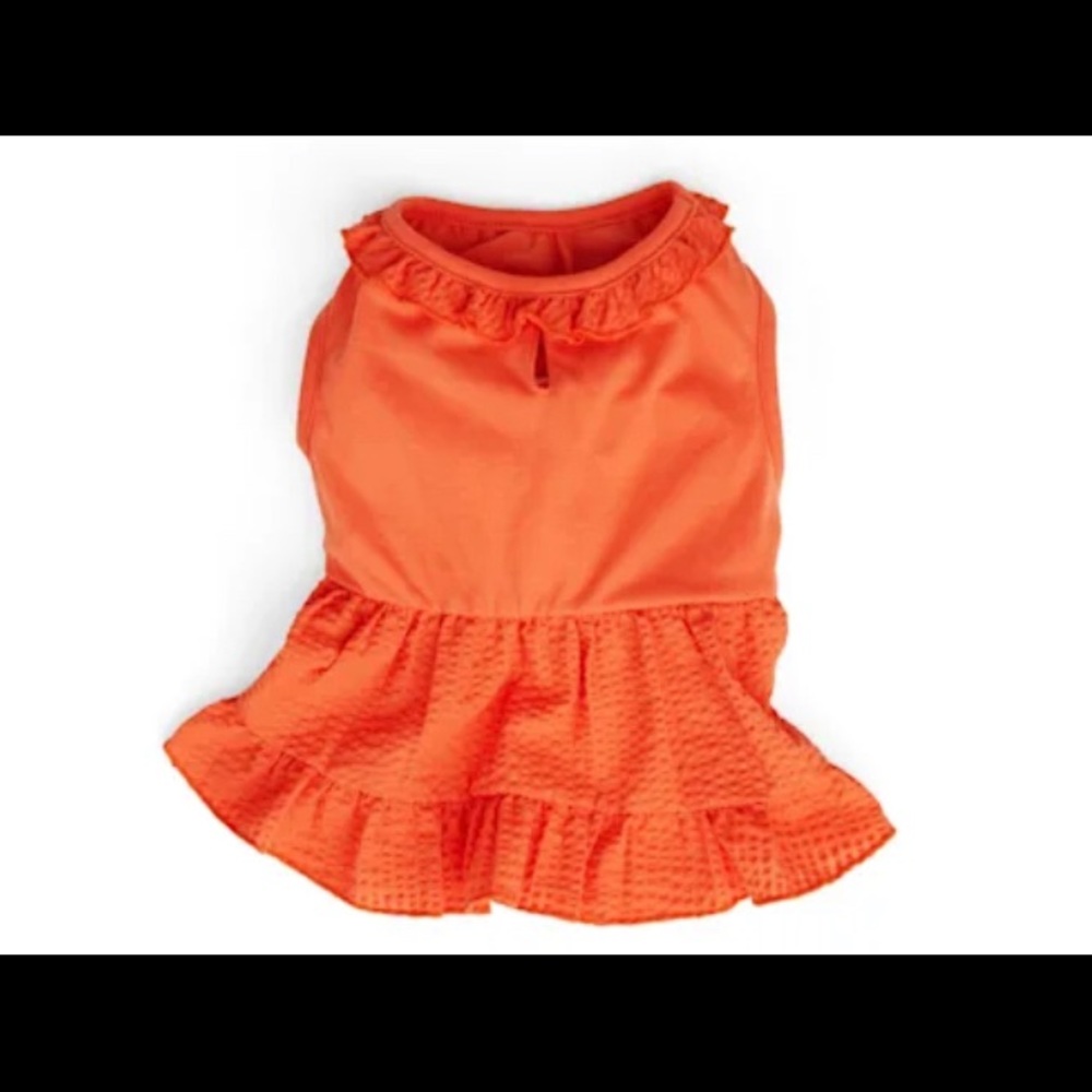 XS Girl Dog Dress Orange NEW